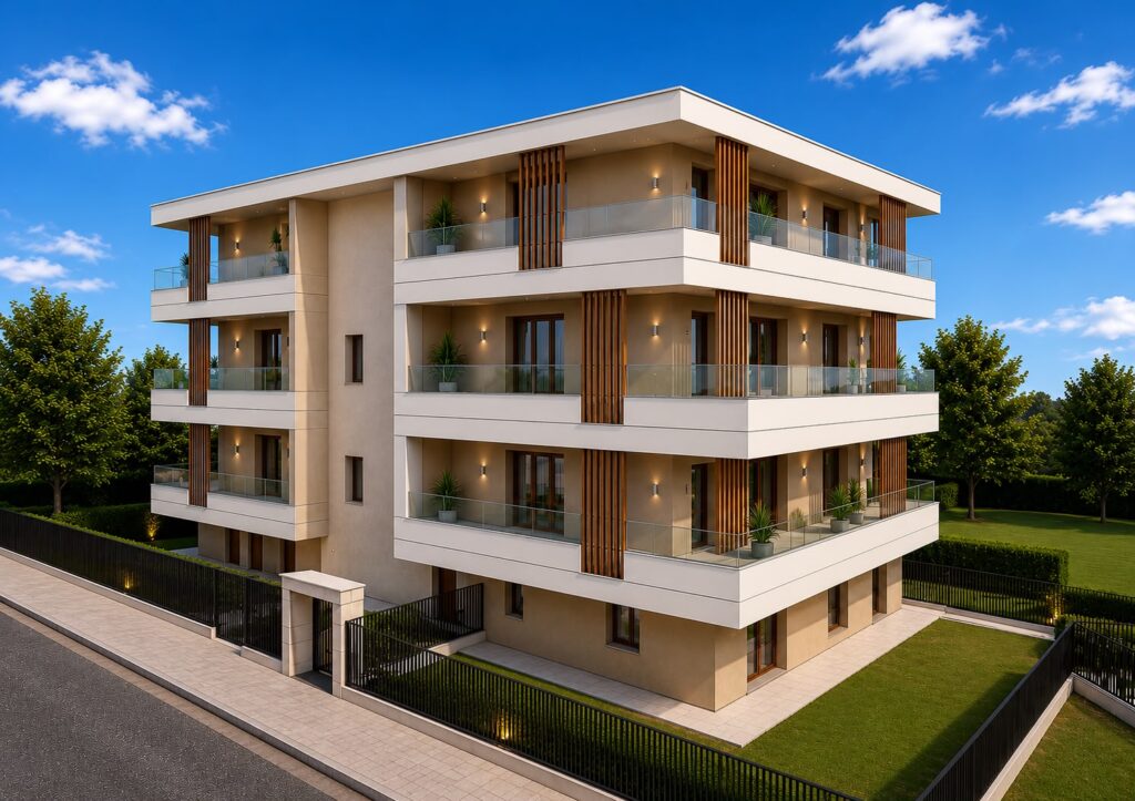 Solaria Building - nuova costruzione via Solferino Seregno - vista lato est-nord